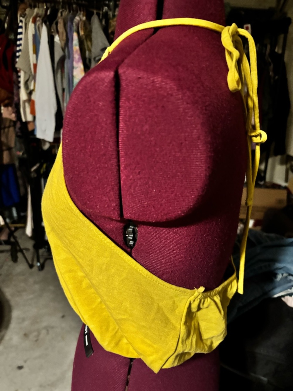 🍾NWOT Zara Sleeveless Halter Crop Top in Mustard Yellow, Size L - Picture 4 of 5